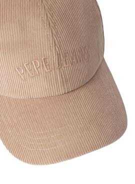Mütze Pepe Jeans Fancy aus rosa Kord für Damen.