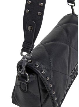 Tasche Pepe Jeans Gemma gepolstert Schwarz mit Nieten für Damen