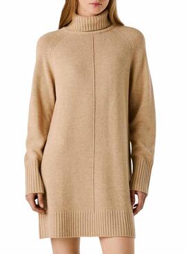 Kleid Pepe Jeans Carola in geröstetem Strick für Damen.