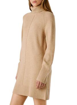 Kleid Pepe Jeans Carola in geröstetem Strick für Damen.
