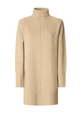 Kleid Pepe Jeans Carola in geröstetem Strick für Damen.