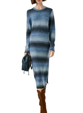 Kleid Pepe Jeans Colombe mit langen, gestreiften Drucken für Damen
