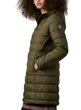 Daunenjacke Pepe Jeans Sally lang grün für Damen