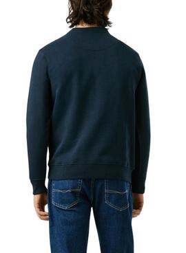 Sweatshirt Pepe Jeans Macbeth Logo Rundhalsausschnitt Marineblau für Herren