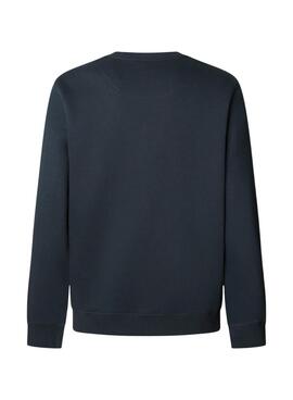 Sweatshirt Pepe Jeans Macbeth Logo Rundhalsausschnitt Marineblau für Herren