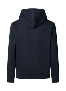Sweatshirt Pepe Jeans Macbeth mit Kapuze und marineblauem Logo für Herren.