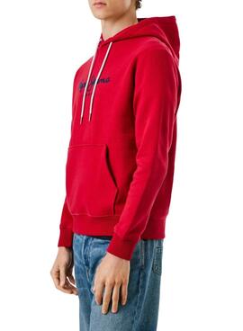 Sweatshirt Pepe Jeans Macbeth Kapuze mit rotem Logo für Herren