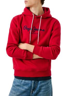 Sweatshirt Pepe Jeans Macbeth Kapuze mit rotem Logo für Herren