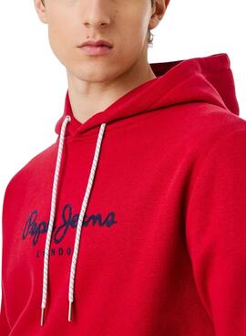 Sweatshirt Pepe Jeans Macbeth Kapuze mit rotem Logo für Herren