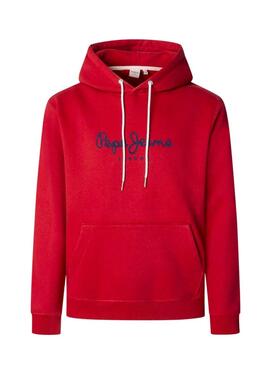 Sweatshirt Pepe Jeans Macbeth Kapuze mit rotem Logo für Herren