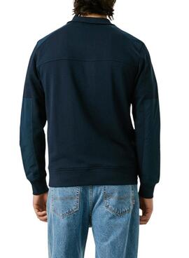 Sweatshirt Pepe Jeans Mercuit marine Halbzipper für Herren