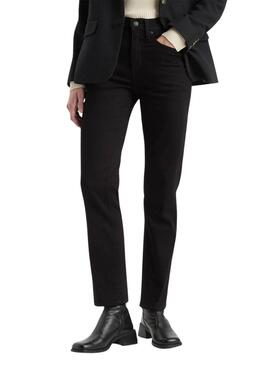 Damenjeans Levis 724 High Rise Straight in Schwarz.