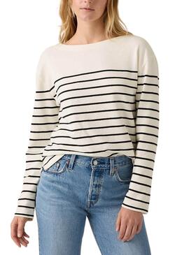 Levis Marine Streifen beige Pullover für Damen