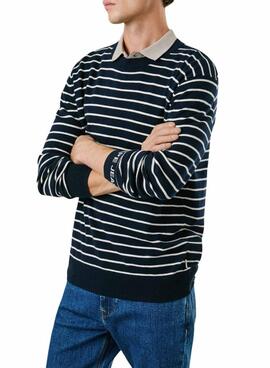 Pullover Pepe Jeans Andre Navy Streifen für Herren