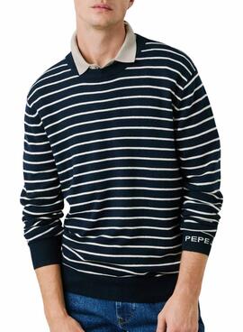 Pullover Pepe Jeans Andre Navy Streifen für Herren