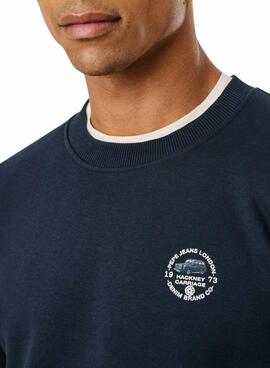 Sweatshirt Pepe Jeans Tacky mit bedrucktem Rücken in Marineblau für Herren.