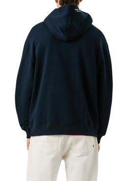 Sweatshirt Pepe Jeans Maverick in Marineblau mit Kapuze für Herren