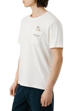 Herren T-Shirt Pepe Jeans Thansen in Weiß.