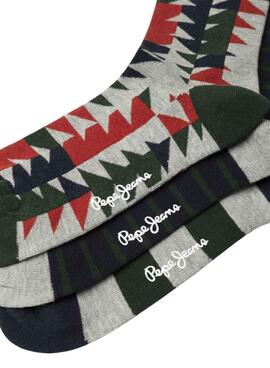 Drei Paar Socken Pepe Jeans Geo Tree für Herren