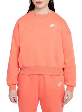 Nike Club Fleece Kapuzenpullover Orange für Mädchen