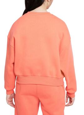 Nike Club Fleece Kapuzenpullover Orange für Mädchen