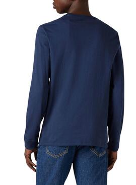 Levis Original Housemark T-Shirt in Blau mit langen Ärmeln für Herren