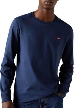 Levis Original Housemark T-Shirt in Blau mit langen Ärmeln für Herren
