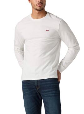 T-shirt Levis Original Housemark weiß langärmlig für Herren.
