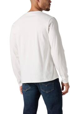 T-shirt Levis Original Housemark weiß langärmlig für Herren.