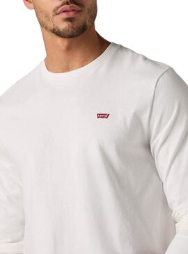 T-shirt Levis Original Housemark weiß langärmlig für Herren.