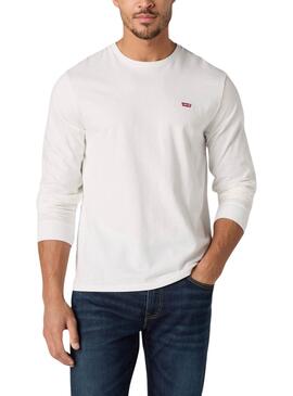T-shirt Levis Original Housemark weiß langärmlig für Herren.