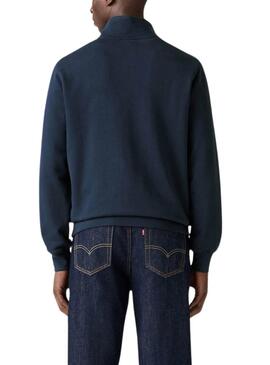 Sweatshirt Levis Original Housemark halber Reißverschluss Marineblau für Herren