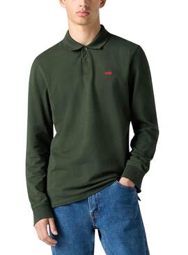 Levis Housemark Slim Polo Langarmshirt in Grün für Herren