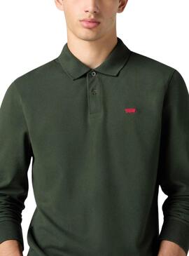 Levis Housemark Slim Polo Langarmshirt in Grün für Herren