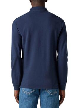 Polo Levis Housemark Slim Langarm Marine für Herren