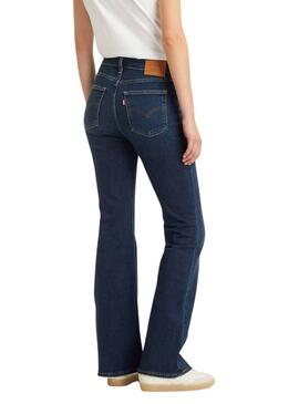 Jeans Levis 726 mit hoher Taille und ausgestelltem Bein in Blau für Damen.