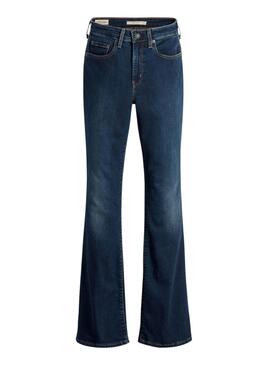 Jeans Levis 726 mit hoher Taille und ausgestelltem Bein in Blau für Damen.