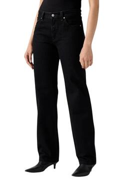 Levis 501 90S Rinsed Damen Jeans in Schwarz.