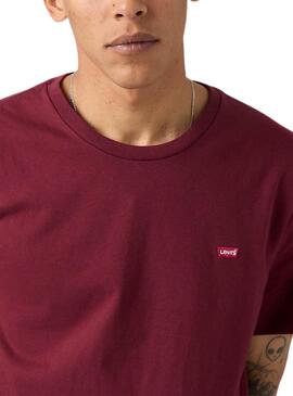 Levis Original Housemark T-Shirt in Granatrot für Herren.