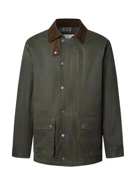 Pepe Jeans gewachste Jacke Joseph in Grün für Herren.