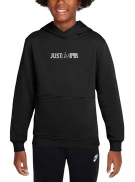 Nike Sportswear Club Kinder und Mädchen schwarzer Hoodie.
