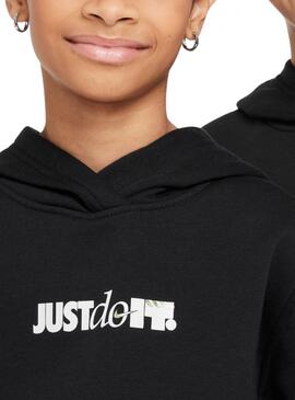 Nike Sportswear Club Kinder und Mädchen schwarzer Hoodie.