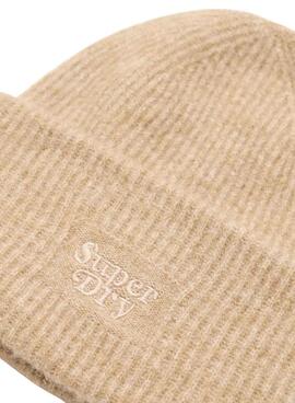 Strickmütze Supedry Soft Rib Knit Kamel für Damen