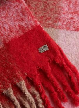 Superdry Check Patterned Schal in Rot für Damen