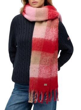 Superdry Check Patterned Schal in Rot für Damen
