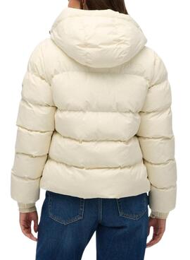 Gepolsterte Jacke Superdry Hooded Sports Puffer in Beige für Damen.