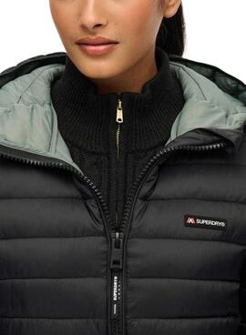 Steppmantel Superdry Hood Fuji Lite in Schwarz für Damen