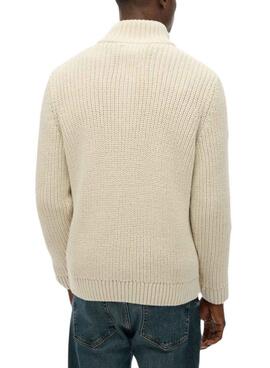 Superdry Jacob Cable Strickpullover in Beige für Herren.