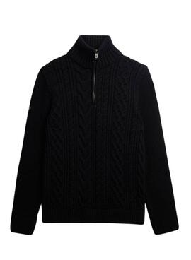 Superdry Jacob Kabel-Pullover in Marineblau für Herren