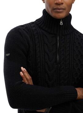 Superdry Jacob Kabel-Pullover in Marineblau für Herren